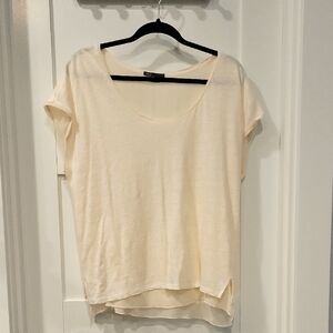 Vince Cream Short Sleeve Layered Top